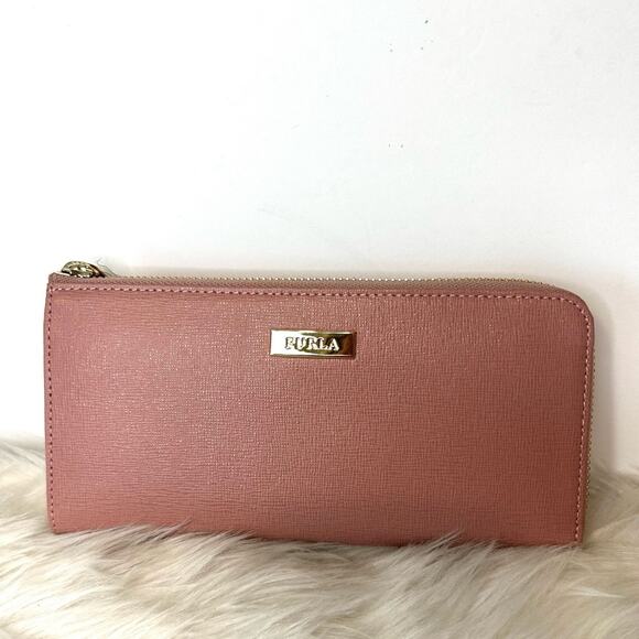 Furla Pink leather classic zippered wallet New with tag - Picture 1 of 11